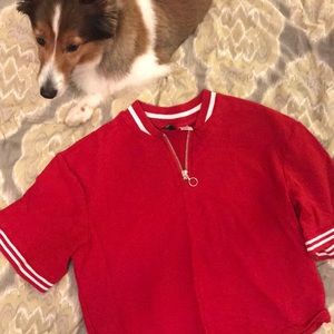 sporty top with O ring zipper🍎